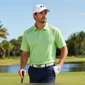 Men’s Under Armour Dri Fit Golf Polo Lime Green medium.
